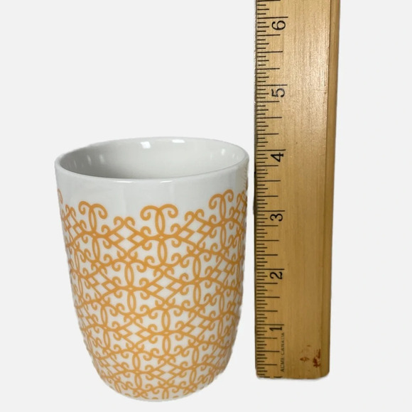 Starbucks Set of three Coffee Tea Mugs Geometric Pattern 11 oz. Orange Green - Picture 4 of 6